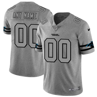 Carolina Panthers Custom Men's Nike Gray Gridiron II Vapor Untouchable Limited NFL Jersey